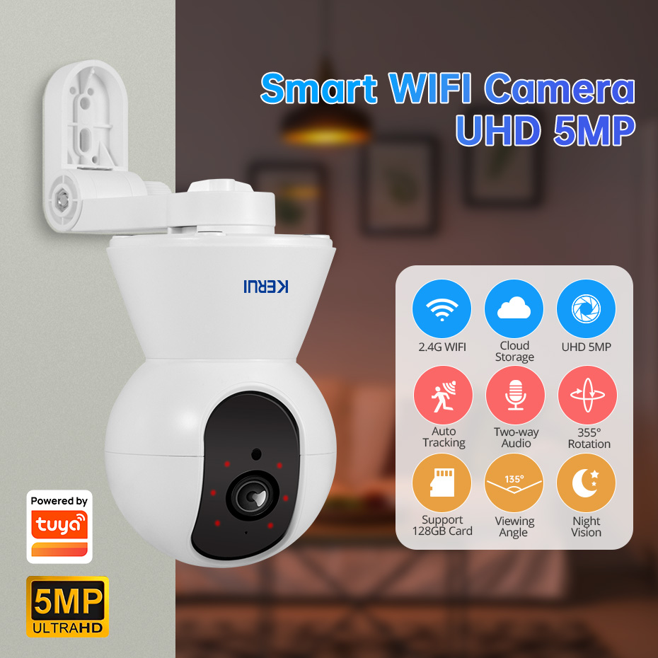 Smart Home Camera Ezviz - KERUI-minicámara IP inteligente Tuya, 4K, 8MP,