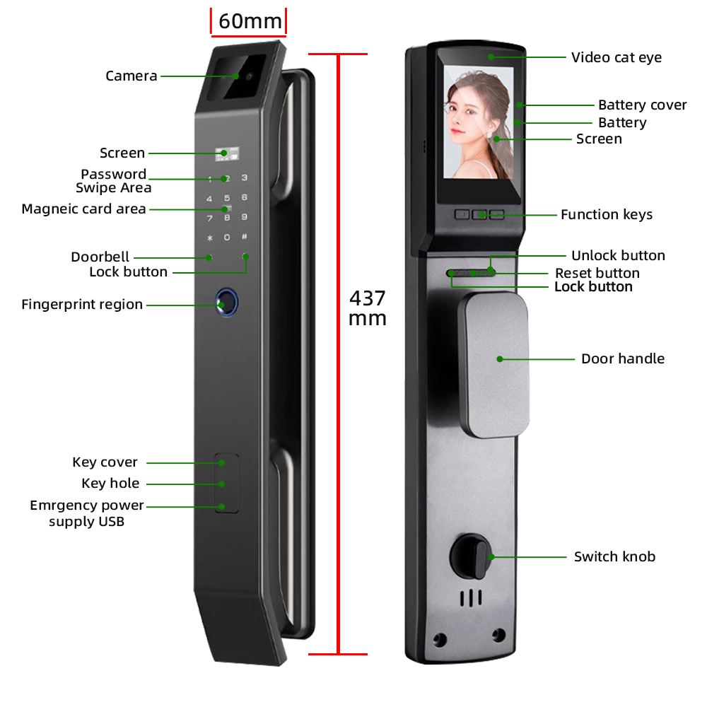 RAYKUBE DF14 Tuya WiFi 3D reco - Smart Home Door Lock reseña y precio