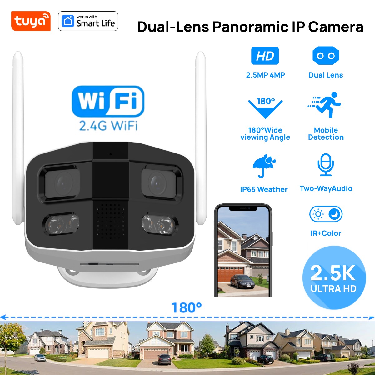 Tuya Smart 4MP 2.5K Lente dual - Smart Home Camera Ezviz reseña y precio
